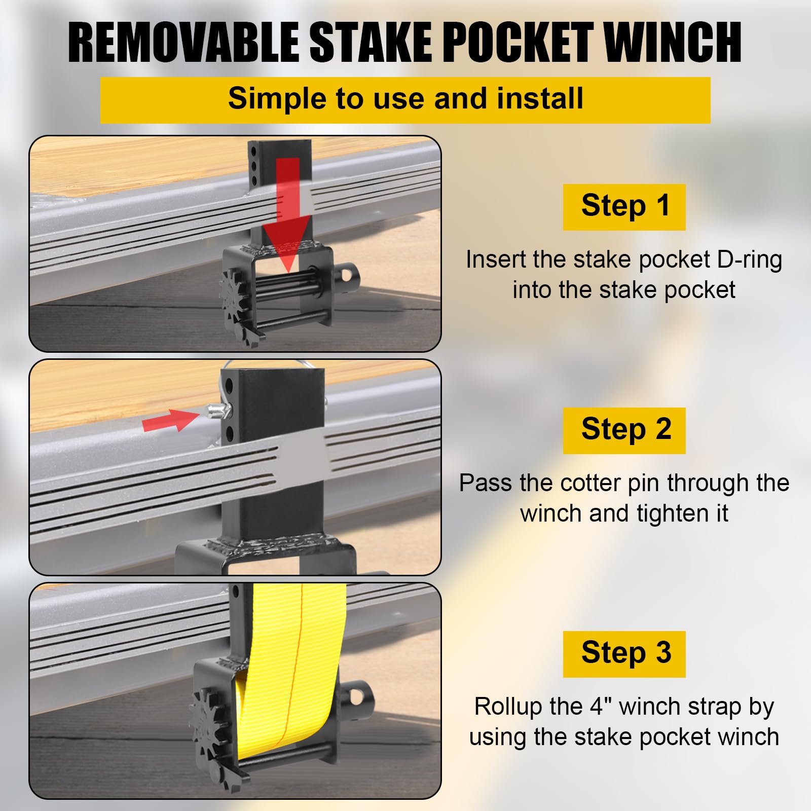 Heavy Duty Stake Pocket Winch for Flatbed Trailers