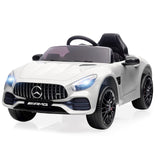 Garvee Ride Car for Kids, 12V Power Battery Electric Vehicles for 3-7 Toddlers, Licensed Mercedes-Benz with Remote Control, MP3 Player - White - White