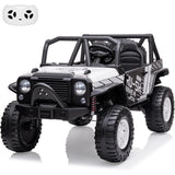 Garvee Ride - P Series: 2-Seater Ride On Truck for Kid, 24V Battery Powered Kids Car with Remote Control, 19" Extra Wide Seat, 2 Motors, Led Light, Enhanced Suspension - White - White