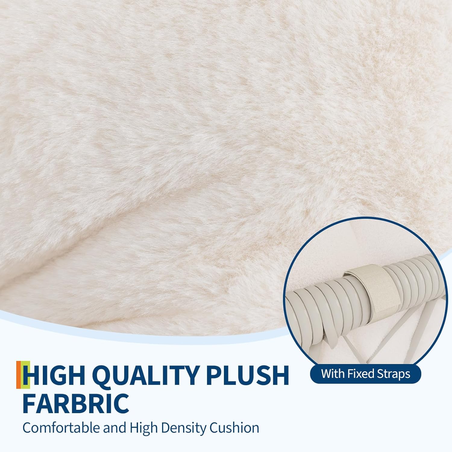 Garvee Oversize 360° Swivel Plush Lounge Chair with Metal Rocking Base, Winter Rattan Rocking Papasan Chair with 6.3" Comfy Deep Seat Thick Cushion for Indoor/Outdoor, Beige