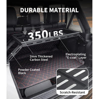 Garvee Rear Trunk Cargo Storage Rack For 2007-2025 Wrangler JK JKU & JL JLU Unlimited 4 DR, Heavy-Duty Carbon Steel, Black, 350LBS Capacity, Easy Installation