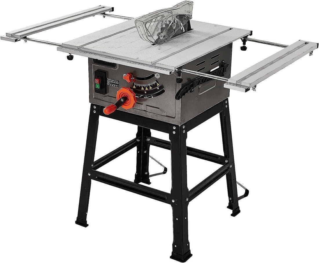 10 Inch Woodworking Table Saw, 15A, Up to 5000RPM, Bevel Cut