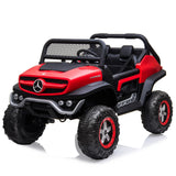 Garvee Ride - P Series: 2 Seater Kids Ride On Truck 24V Ride On Toy Licensed Mercedes Benz Battery Powered Electric Vehicle for Toddles with Remote Control, Battery Display, Trunk, Spring Suspension, LED Lights, Music, Red - Red
