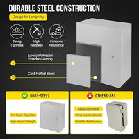 Garvee Junction Box, Steel Electrical Box 20x16x8", NEMA 4X Electrical Enclosure Box IP66 Waterproof & Dustproof, Universal Electrical Project Box with Lock & Mounting Plate