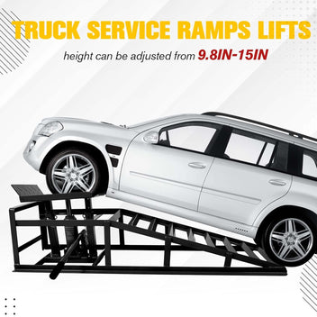 Garvee Car Truck Service Ramps, Heavy Duty Truck Vehicle Lift Ramps, 2 Pack 12000LBS Load Capatity Portable Car Ramps for Oil Changes,Car Lifts for Home Garage,Vehicle Auto Garage Repair (Black)
