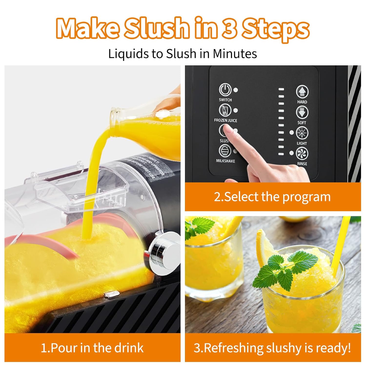 GARVEE 84oz (2.5L) Slushie Machine - Frozen Drink Maker with 3 Preset Modes (Slush, Frappe, Milkshake), LED Display, Auto-Clean, and One-Touch Dispensing for Margaritas, Smoothies, and Ice Cream (Black)