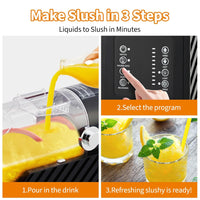 GARVEE 84oz (2.5L) Slushie Machine - Frozen Drink Maker with 3 Preset Modes (Slush, Frappe, Milkshake), LED Display, Auto-Clean, and One-Touch Dispensing for Margaritas, Smoothies, and Ice Cream (Black)