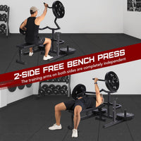 GARVEE Chest Press Machine with Adjustable Flat Bench - Versatile Home Gym Bench Press Rack with Independent Converging Arms and Heavy-Duty Steel Frame