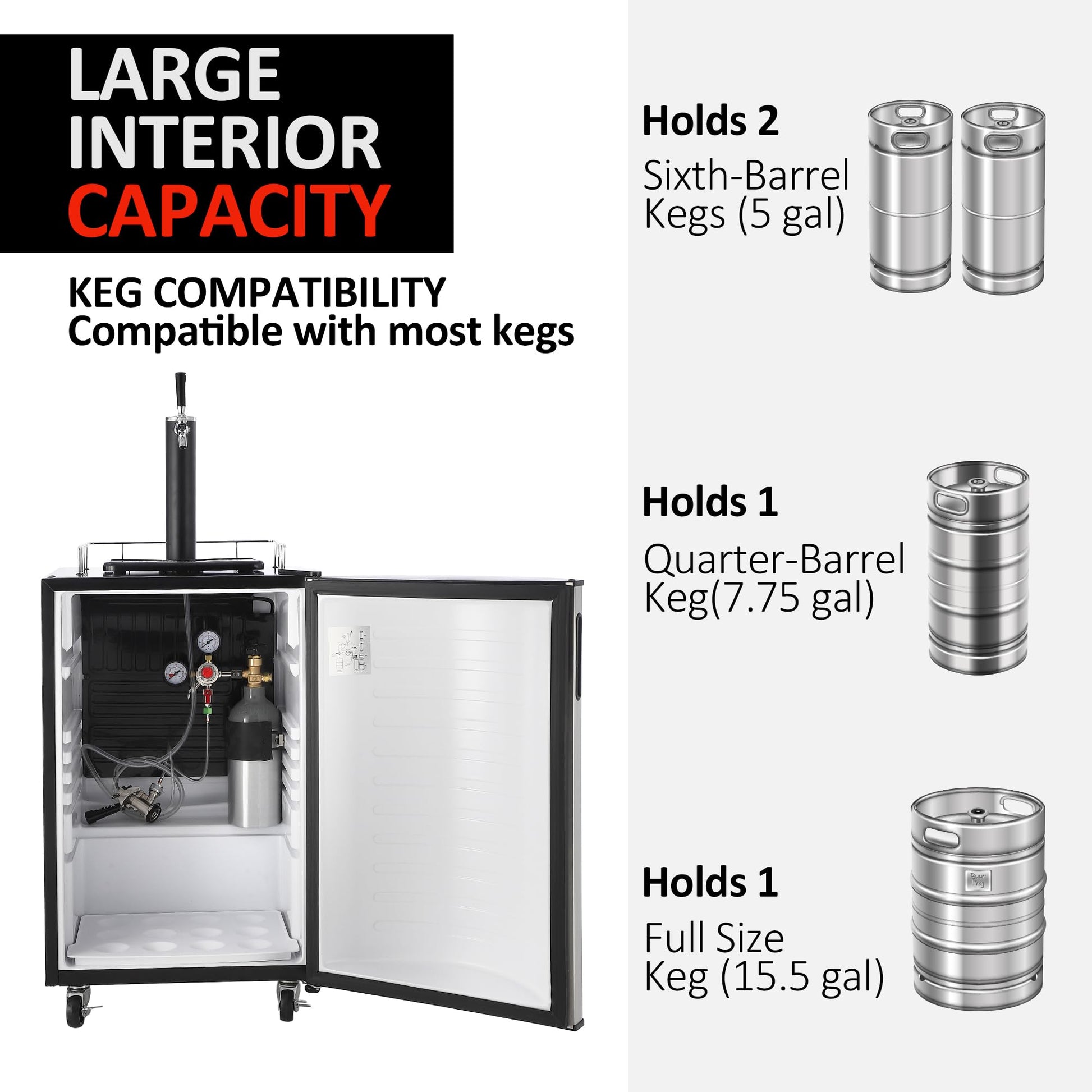 GARVEE Kegerator Versatile Beer Cooler for Indoor and Outdoor Use