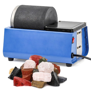 Garvee [3LBS] Professional Rock Polisher Tumbler Kit Includes Rough Gemstones, Quiet Rock Tumbler with Rubber Barrel Could Continue 7 days Polishing