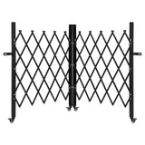 Garvee 12.5 ft Industrial Metal Expandable Barricade with Casters for Construction Area Traffic Control, Portable, Retractable, High-Visibility Safety Colors - Length 12.5Ft