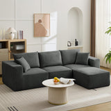 Garvee Sectional Modern Sleeper Sofa Couches for Living Room,108”Modern L Shaped Cloud Couch With Deep Seat, No Assembly Modular Convertible Sponge Compression Sofas for Living Room Bedroom - Deep Grey