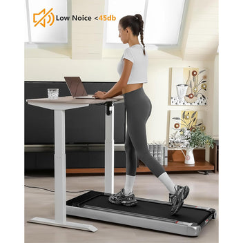 Garvee 2.5 HP Walking Pad, 0.6-3.8 MPH, 256 LBS Plug & Play, Under Desk Electric Treadmill for Home Office, Space Saving Treadmill, No Assembly Needed Portable Treadmill for Office Home Exercise