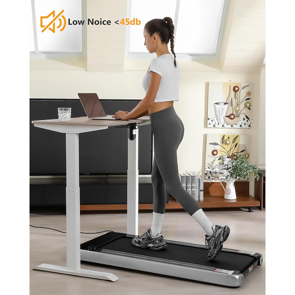 Garvee 2.5 HP Walking Pad, 0.6-3.8 MPH, 256 LBS Plug & Play, Under Desk Electric Treadmill for Home Office, Space Saving Treadmill, No Assembly Needed Portable Treadmill for Office Home Exercise