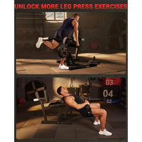 Garvee Leg Extension And Curl Machine 4 In-1 Leg Press For Home Gym Adjustable 700 LBS Capacity Black