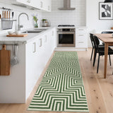Garvee Modern Area Rug 2x6 Green Stain Resistant Washable Runner for Hallway and Living Room - Green