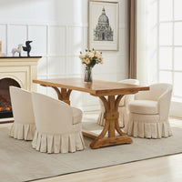Garvee Mid-Century Modern Upholstered Banquet Dining Chair, Beige