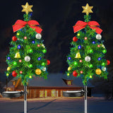 Garvee 2/4Pcs Solar Christmas Tree, Solar Christmas Pathway Lights Solar Christmas Lights Outdoor Waterproof Decorations Auto On/Off Garden Stake Lights for Pathway Lawn Patio
