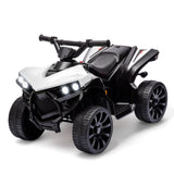 Garvee Ride - P Series: 6V Quad ATV for Kids Toddler 3+ years, Max 55lb Capacity, With LED, Music, Foot Pedal, Wear-Resistant Wheels, 1.9 MPH - White - White