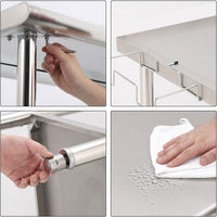 Garvee Stainless Steel Food Prep Table 72x30 Inch, Heavy Duty Metal Kitchen Work Table with Removable Trash Rack, Utility Table with Adjustable Under Shelf for Commercial Kitchen Restaurant