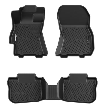 Garvee Floor Mats for Subaru Outback & Legacy 2010-2014, TPE All Weather Custom Fit Front & 2nd Row Floor Liners, Black