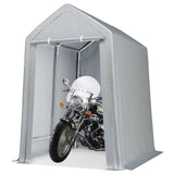 Garvee 6'x6' Heavy Duty Carport with Roll-Up Door, Waterproof, Portable Garage, Grey - Grey