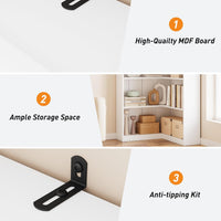 Garvee Farmhouse Bookshelf Corner Bookcase, 72.8” Large Bookcase Wood Bookshelf Tall L Shaped Bookshelf 5 Tier Corner Shelf Display Rack Etagere Shelf Storage for Office Bedroom (Full Panel, White)