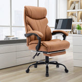 Garvee Big and Tall Office Chair 500lbs, Wide Seat Home Office Chair, Ergonomic Executive Office Chair, High Back Computer Desk Chairs, Rolling Swivel Pc Chair with High Back & Footrest, Brown