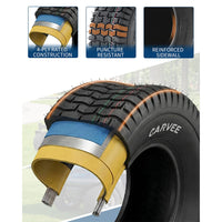 Garvee 2 Pack 13x5.00-6 Lawn Mower Tire V Pattern Tubeless for Lawn & Garden Riding Mower Tractor Golf Cart Utility Vehicles 4PR Black