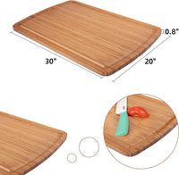Extra Large XXXL Bamboo Cutting Board 30 X 20 Inch, Big Wooden Butcher Block for Turkey, Meat, Vegetables, BBQ, Over the Sink Chopping Board with Juice Groove