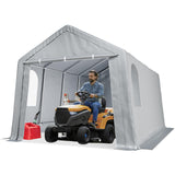 Garvee 13'x20' Heavy Duty Outdoor Storage Shelter - Waterproof Portable Garage for Cars & Boats, Grey - Grey