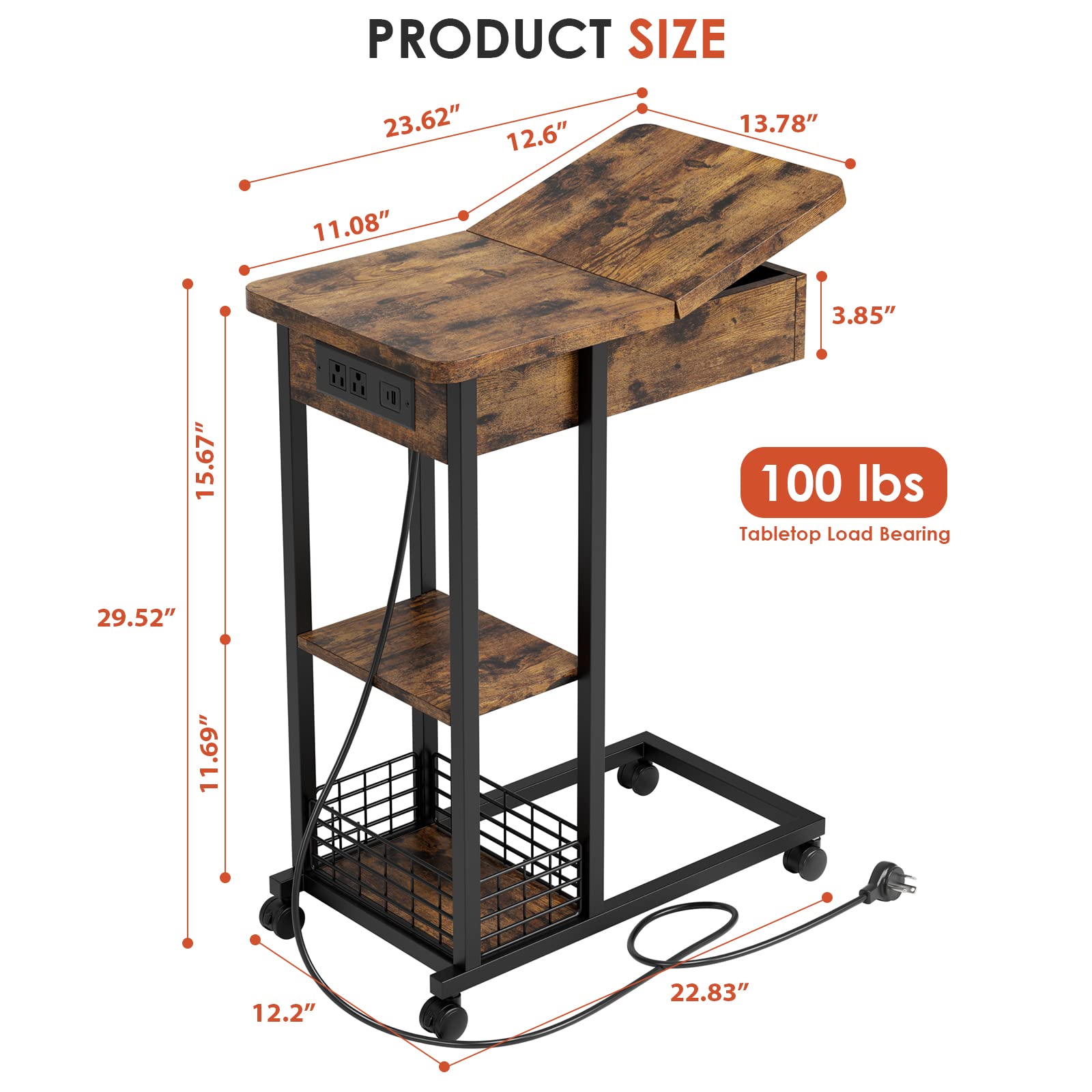 Large 3-Layer Storage Space