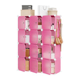 Garvee 12 Cube Storage Organizer with Doors Pink Modular Closet Shelves for Bedroom and Living Room - Pink