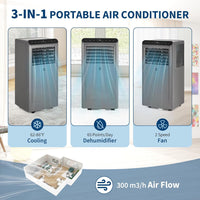 Garvee 2025 New Update 8000 BTU Portable Air Conditioners, 3-In-1 Portable AC Units for Rooms with Dehumidifier, Quiet Room Air Conditioner Cools Up to 350 Sq.Ft., Energy Efficient, Remote, 24Hrs Timer, Auto Swing