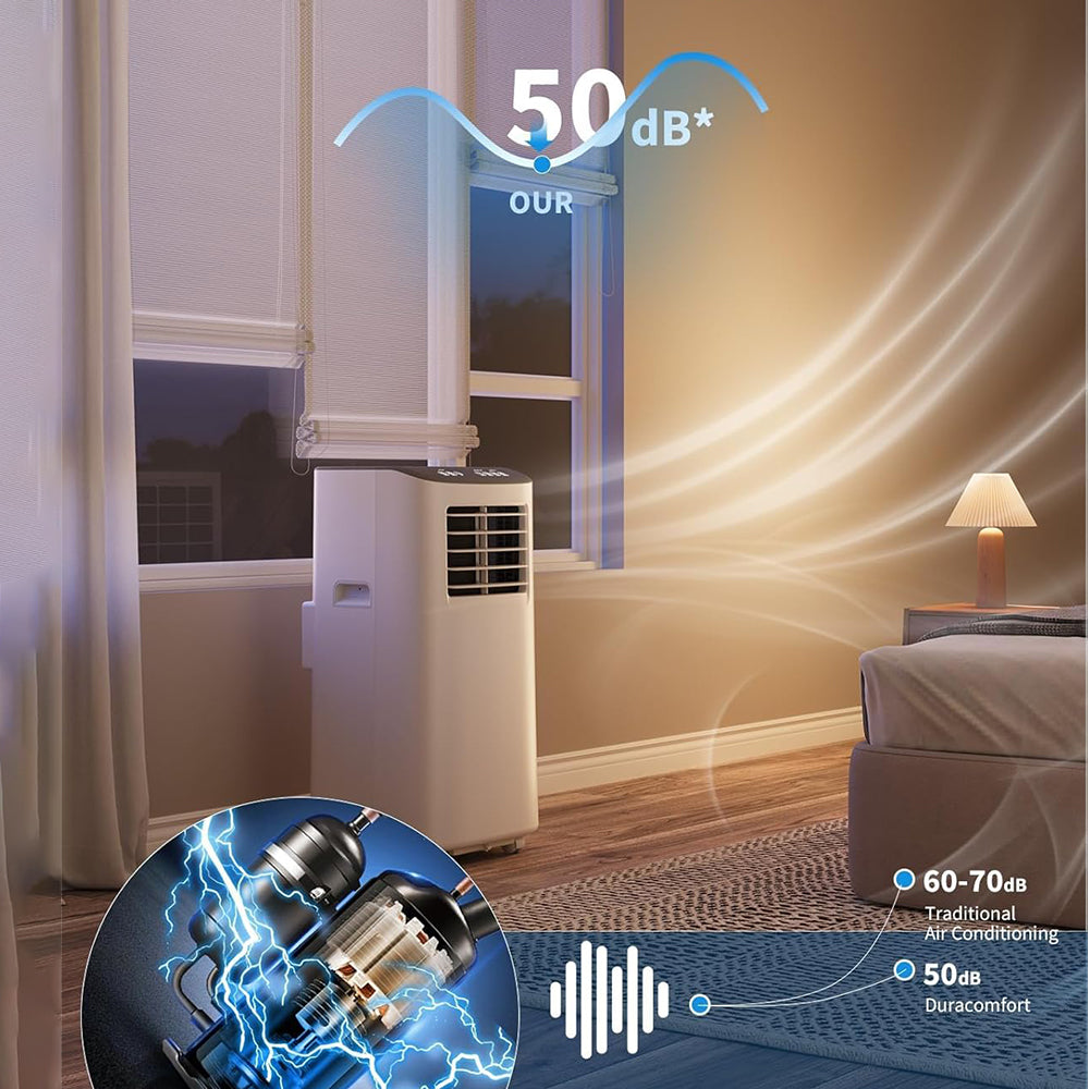 Garvee 8000 BTU Portable Air Conditioner, 3-in-1 Dehumidifier Fan, 24h Timer, Cools 350 Sq Ft, Remote Control, Efficient Cooling for Bedroom Home White