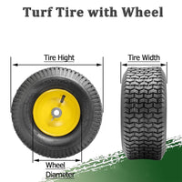 20x8-8-4PR Set of 2 Turf Tires with Wheels for Lawn Mowers