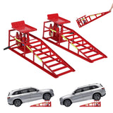 Garvee 2-Pack Hydraulic Car Ramps with Wheels and Reflective Stickers - 5-Ton (11,023 lbs) Capacity Ramps with Jacks for Home Garage Auto Repairs and Oil Changes, Red - Red