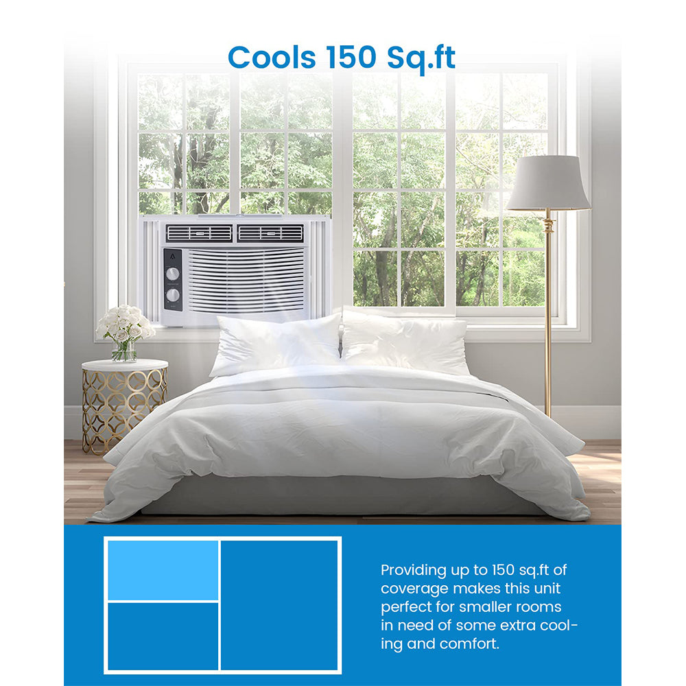 Garvee Window Air Conditioner With Reusable Filter & Controls, 5000 BTU 115V~, Suitable for 150 Sq.Ft