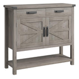 Garvee Farmhouse Entryway Table, Console Table with 2-Door Cabinet & 2 Drawers, Coffee Bar Cabinet, Sofa Tables Buffet Sideboard for Kitchen, Hallway, Dining, Living Room-Grey - Grey