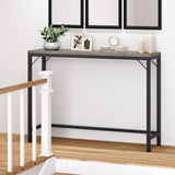 Garvee Behind Couch Table Multi-Purpose MDF & Metal Sturdy Small Console Industrial Style - Black - grey