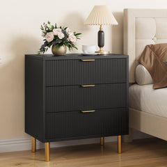 GARVEE Black Dresser - Modern 3 Drawer Storage Solution GARVEE Black Dresser - Modern 3 Drawer Storage Solution