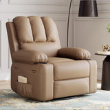 Garvee 27" Oversized Recliner Chair, Manual Recliner for Adults, Lazy Boy with 1.5x Sponge Filling, Cup Holder, and Retractable Armrests, for Living Rooms, Bedrooms, and Nurseries - Tan