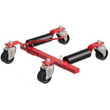 Garvee Car Wheel Dolly Jack Set of 2, Max 1500LBS Capacity, Mechanical Wheel Dolly with Ratcheting Foot Pedal, Vehicle Positioning Jack, Red, 12" Wheel Clearance - Red