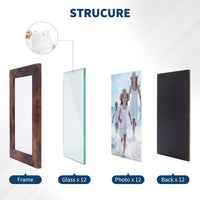 Garvee 9-Opening 4x6 Collage Picture Frame Set - Grid Multi Photo Wall Frame with Glass Front, MDF, Wall Mountable, Gallery Decor for Family & Wedding Photos - Fiery Sunset Clouds