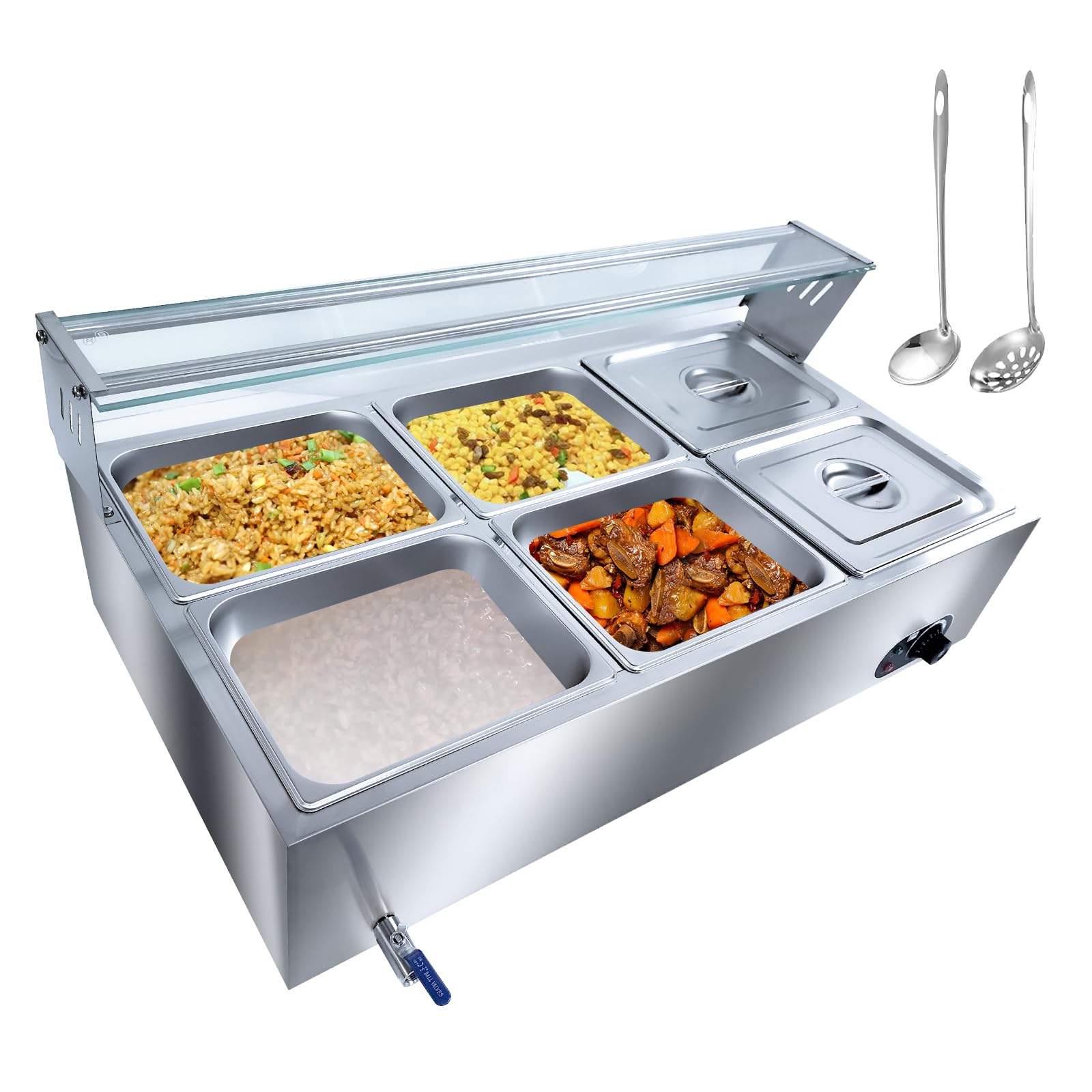 Garvee GARVEE 6-Pan Commercial Food Warmer for Versatile Catering