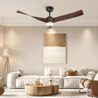 Garvee 52" Ceiling Fan with Light, Remote Control, 6-Speed, Quiet DC Motor, Dimmable 3CCT for Bedroom & Patio (Walnut)