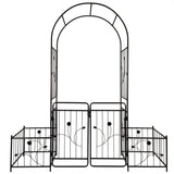 Garvee 7.2FT Garden Arch Arbor with Gate, Metal Garden Trellis for Climbing Plants, Wedding Ceremony Party Decorations Arch, Black