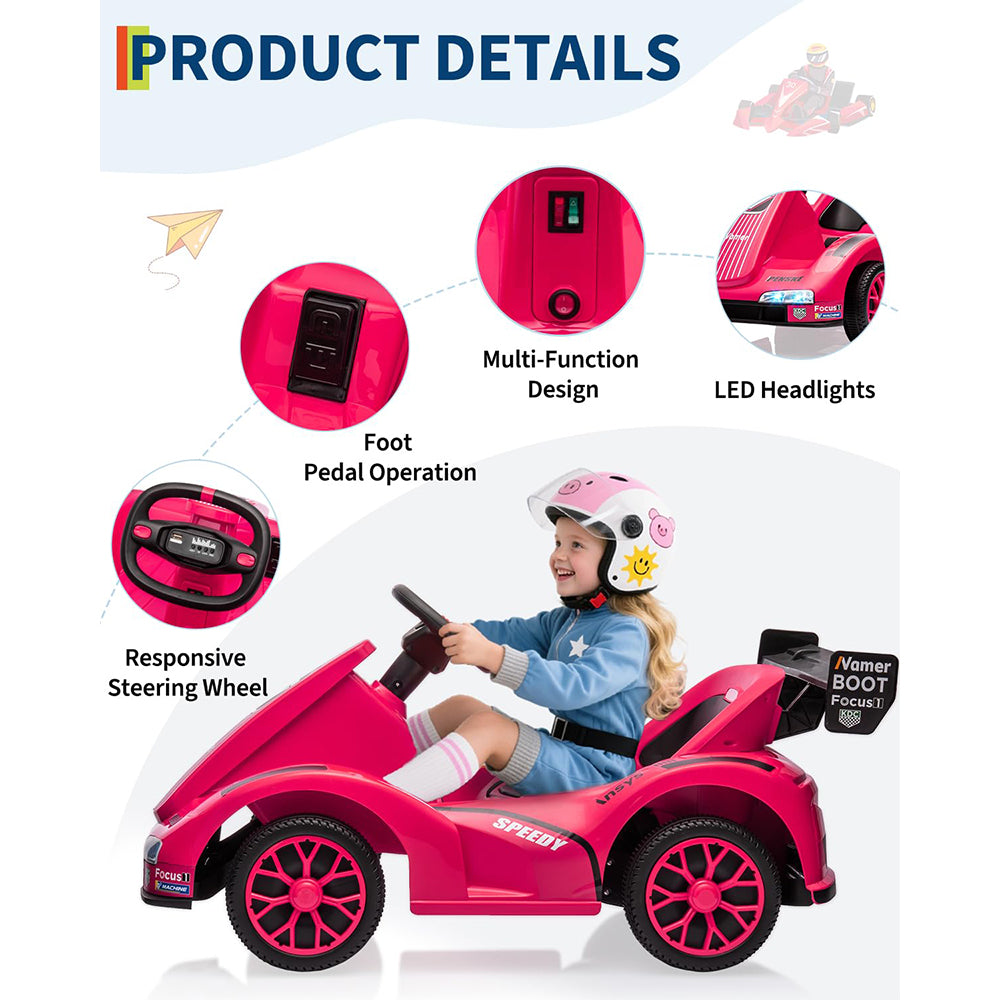 Garvee Kids Go Kart Ride On Drift Kart Dual Motors Battery Powered Outdoor Racing Toy Boys Girls 2 Mph
