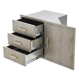 Garvee 38.2"W x 20.5"H x 22.6"D Stainless Steel Outdoor Kitchen Door Drawer Combo Triple Drawers & Access Door, Propane Storage, Weather-Resistant Flush Mount - Grey