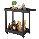 Garvee Heavy Duty All-Weather Service Cart, HDPE, Corrosion-Resistant - Black